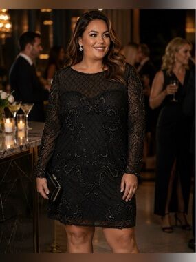 Shail K Beaded Cocktail Dress Size 14 NWT Gorgeous $360 MSRP